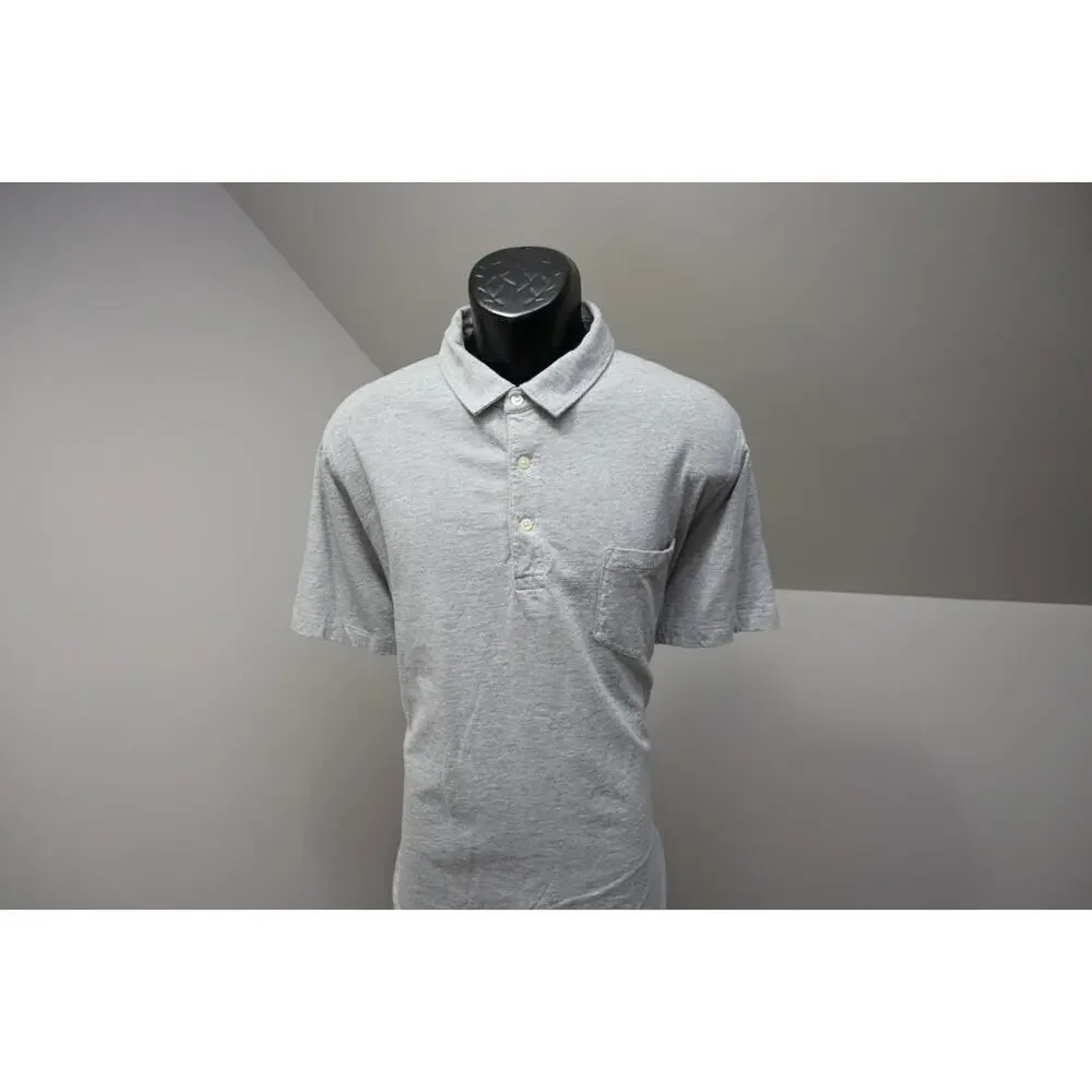 J Crew Mercantile Polo Gray Short‎ Sleeve Casual Prep Mens Size 2XL XXL